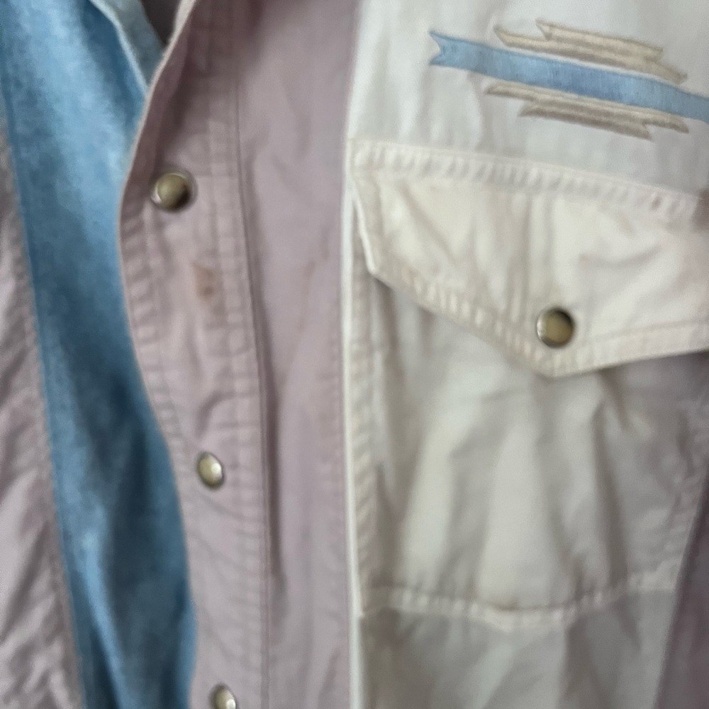Wrangler vintage cotton 3 tone , pearl snap Western shirt - Picture 6 of 6